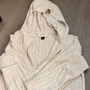 Universal Thread Beige Hooded Zip-Up Jacket
